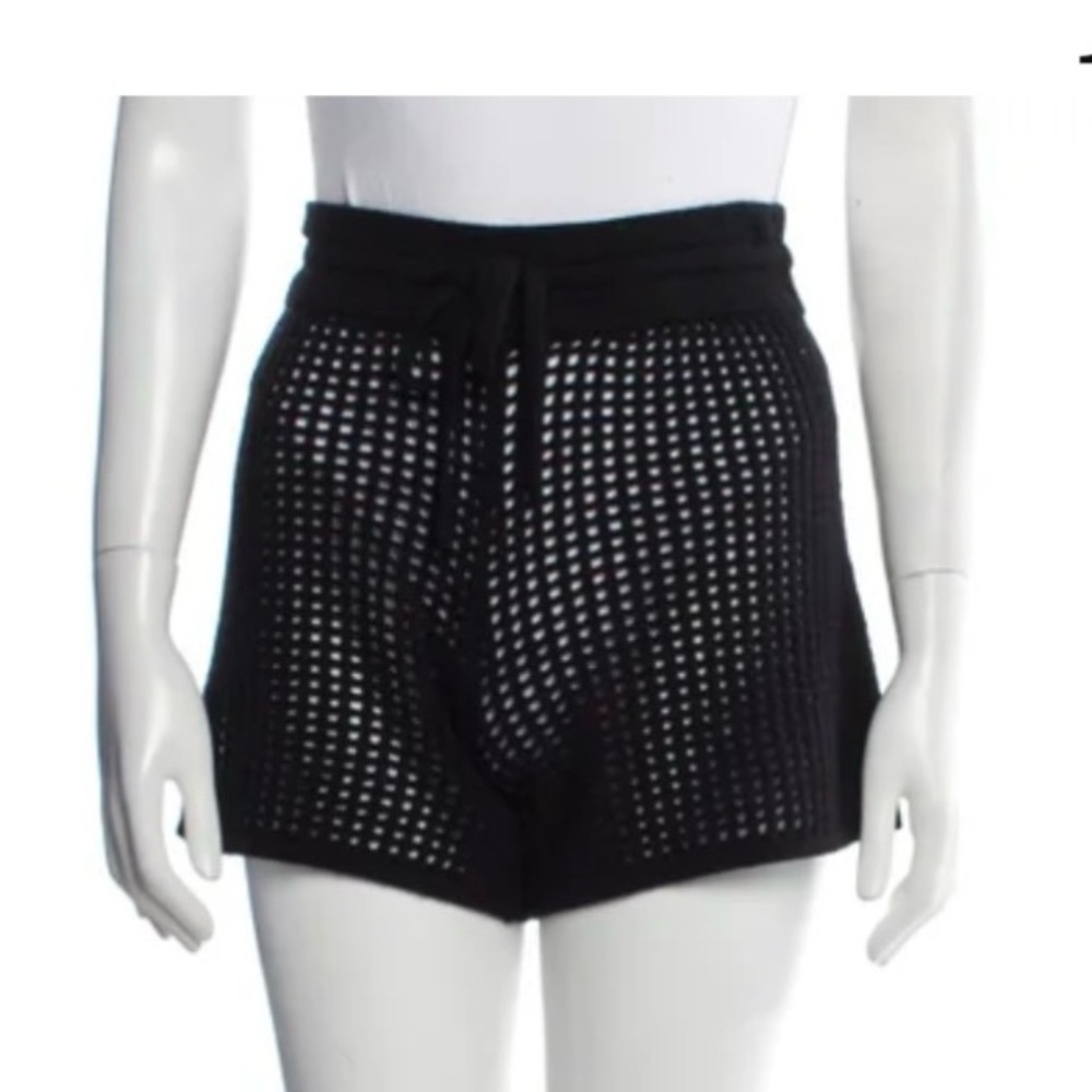 NakedCashmere Phillipa Black 100% Cashmere Crochet Knit Shorts Size M